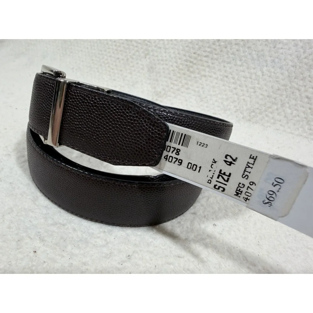 Jos A Bank Reversible Leather Belt‎ Size 42 Black Brown Italy Textured